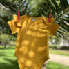 Baby Girl & Boy Outfit - Yellow Bodysuit & Floral Pants Set - Handmade Infant Clothes — изображение 5