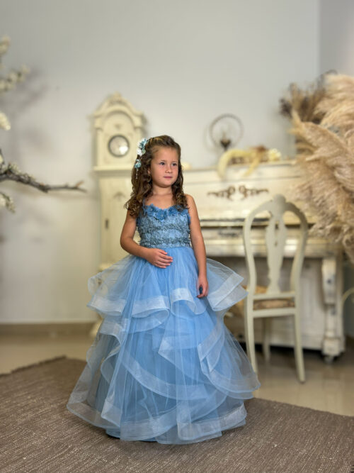 Little Princess Couture Dress with Floral Details